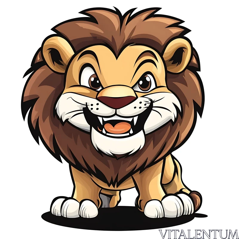 AI ART Smiling Lion Character