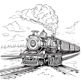 Classic Locomotive in Black and White
