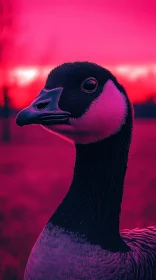 Vivid Pink Goose Portrait