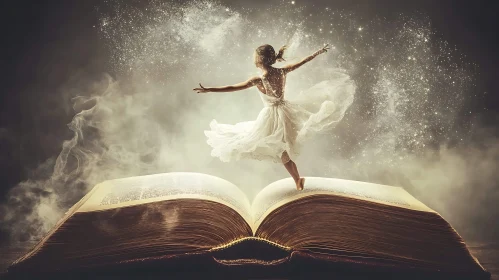 Fantasy Ballet Scene with Open Book