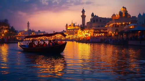 Cityscape Sunset Boat Ride