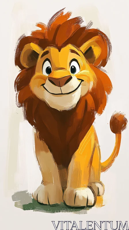 AI ART Cheerful Lion Artwork