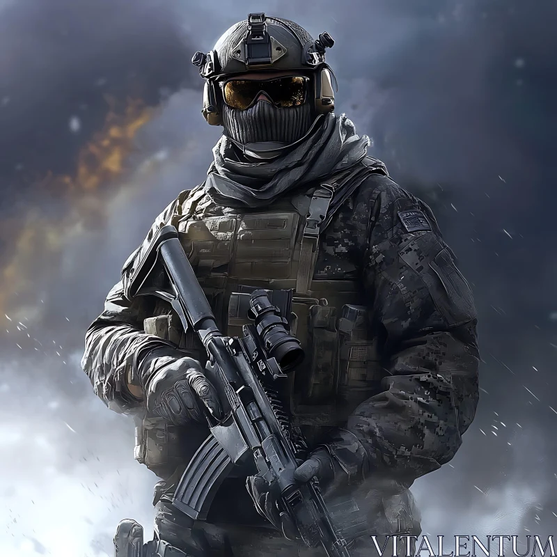 AI ART Tactical Soldier Portrait