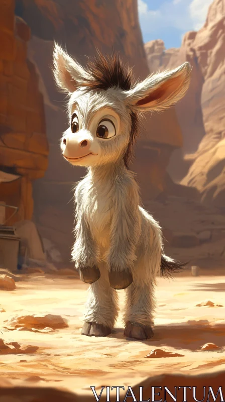 AI ART Animated Donkey in Desert