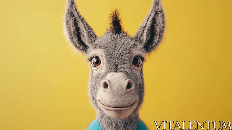 Friendly Donkey Close-Up AI Image