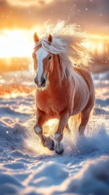 Graceful Horse in Winterscape