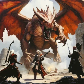 Epic Dragon Battle Scene