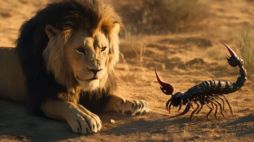 King of Beasts Meets Desert Dweller