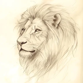 Pencil Drawing of Lion