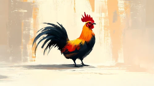 Artistic Depiction of a Vibrant Rooster