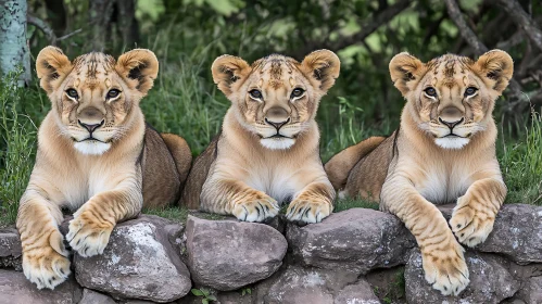 Three Lion Cubs