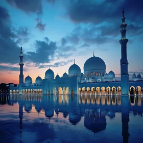 Grand Mosque Reflection at Dusk