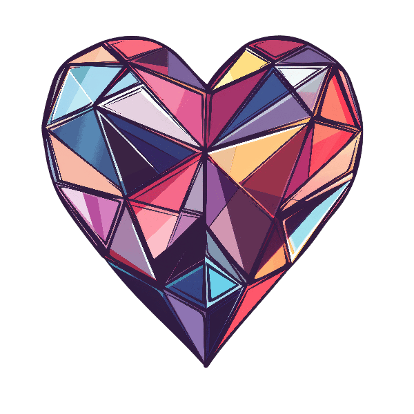 Modern Geometric Heart Art