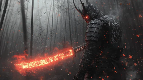 Warrior with Burning Sword