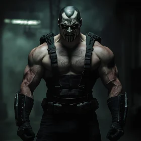 Muscular Warrior in Dark Ambience