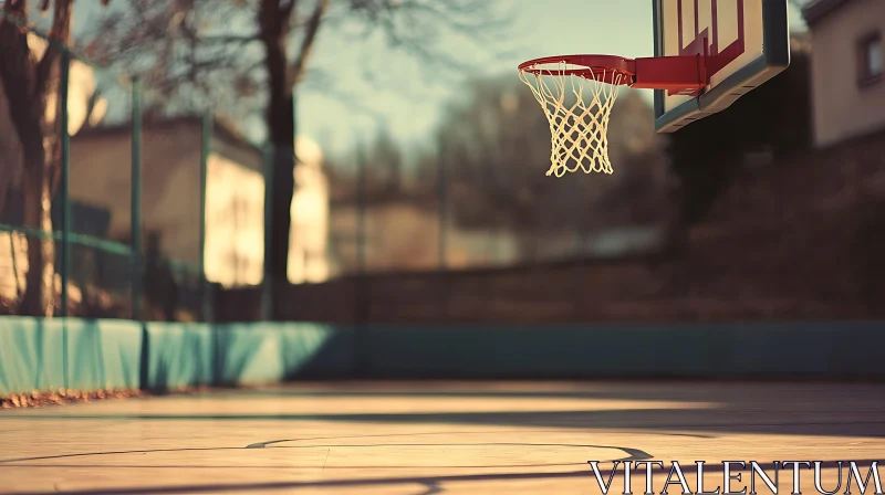 Empty Basketball Court AI Image