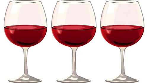 Elegant Red Wine Glasses Illustration