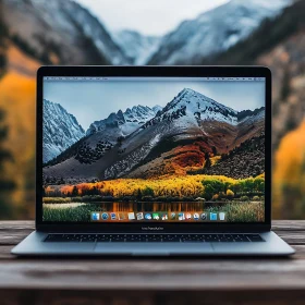 Technology Meets Nature with Laptop Background