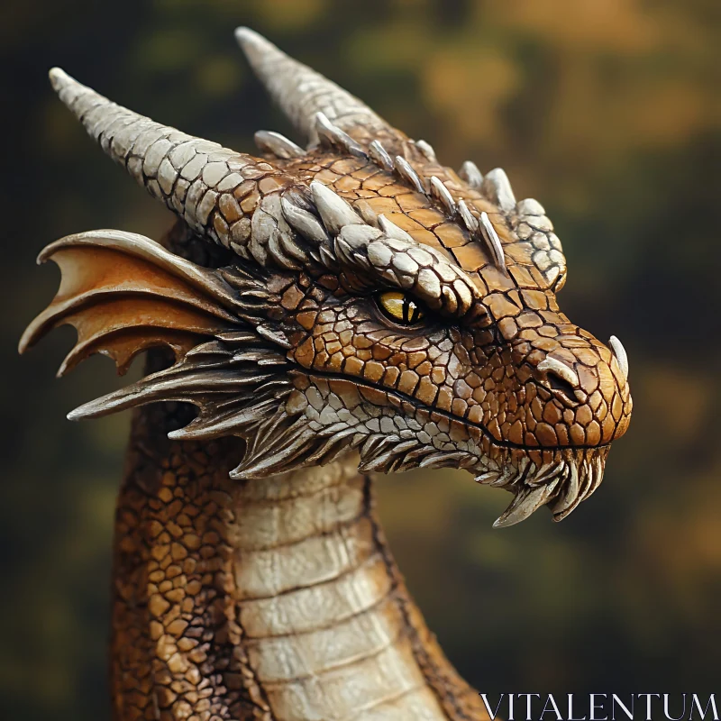 AI ART Detailed Dragon Head Art