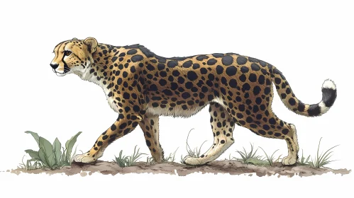Graceful Cheetah Walking