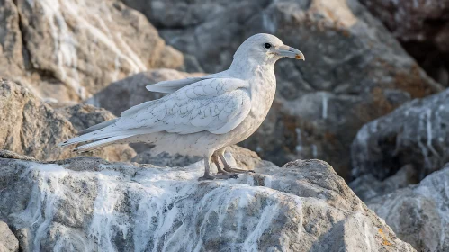 Seagull on Rock Formation