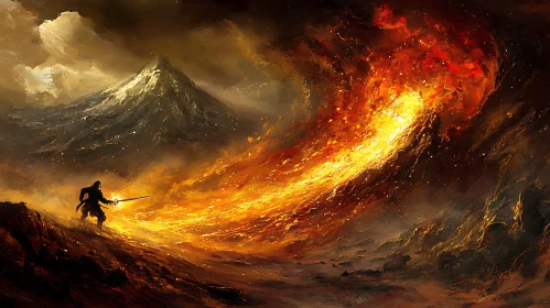A Lone Warrior Confronting a Raging Firestorm