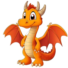 Friendly Orange Dragon Cartoon Image