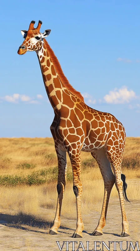 Graceful Giraffe in Natural Habitat AI Image