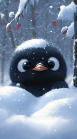 Charming Winter Bird Portrait