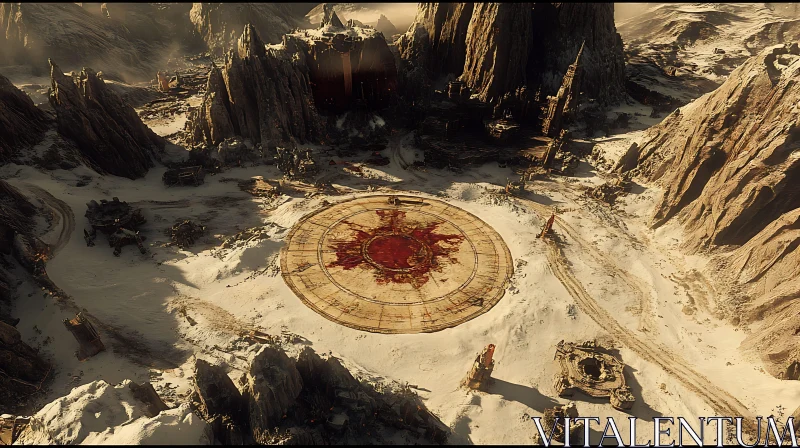 AI ART Barren Arena in a Desolate Landscape