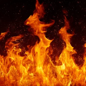 Bright Orange and Yellow Flames