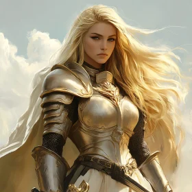 Female Knight with Blonde Hair Art