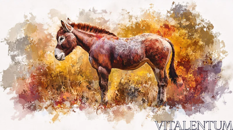 Vibrant Donkey Painting AI Image