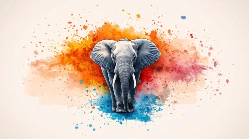 Vivid Elephant Artistic Illustration