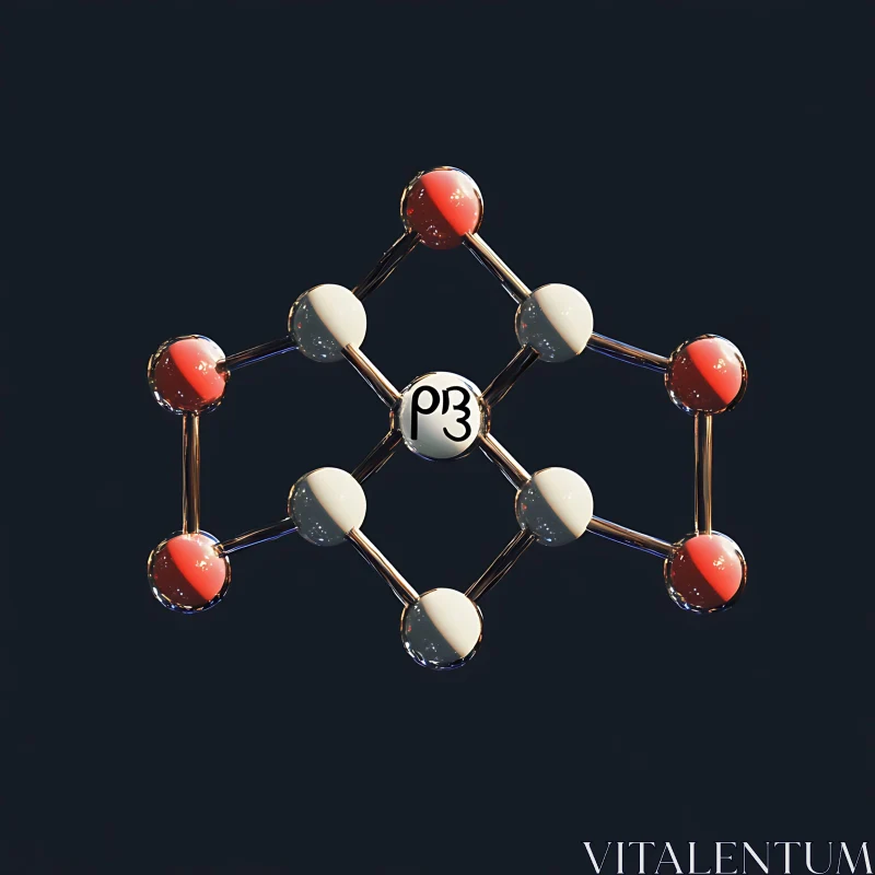 AI ART Abstract Pb3 Molecule Structure