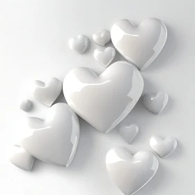 Minimalist Hearts on White Background