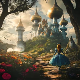 Alice's Enchanted Path to the Castle
