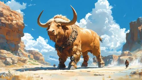 Colossal Bull in Desert