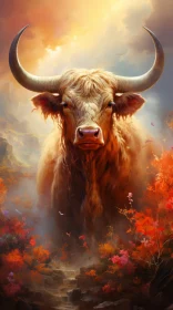 Fantasy Landscape Digital Painting of a Large Bull