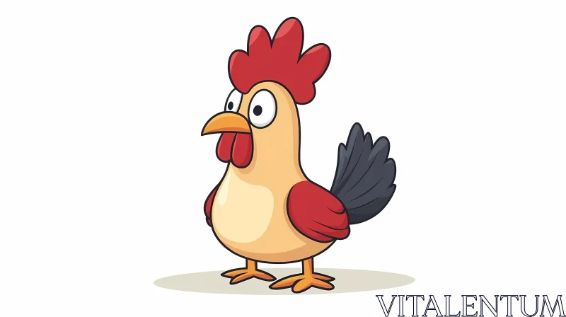 Colorful Cartoon Rooster Image AI Image