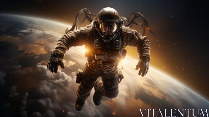 Military Man in Space - An Intense Apocalyptic Journey AI Image