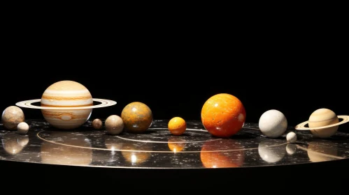 Solar System 3D Illustration with Unique Planetary Arrangement