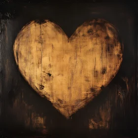 Rustic Heart on Dark Wood