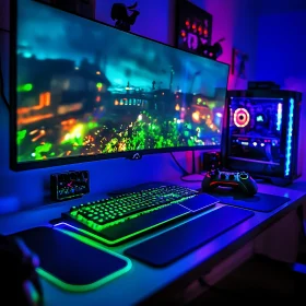 RGB Gaming Desk Setup