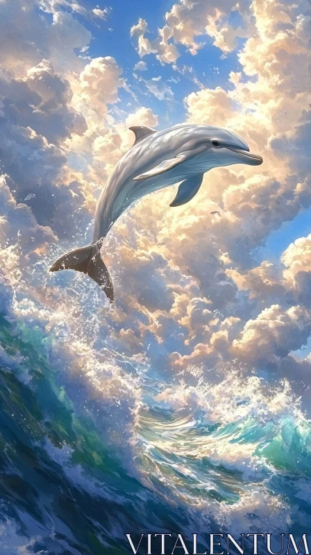 Dolphin and Ocean Harmony AI Image