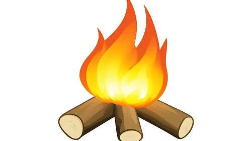 Burning Campfire Illustration