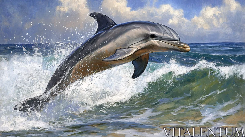 Ocean Dolphin Leap AI Image