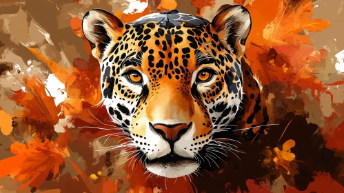 Leopard Art with Abstract Brushstrokes
