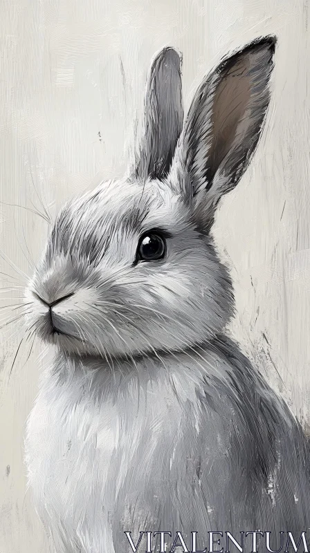 Artistic Representation of a White Bunny AI Image