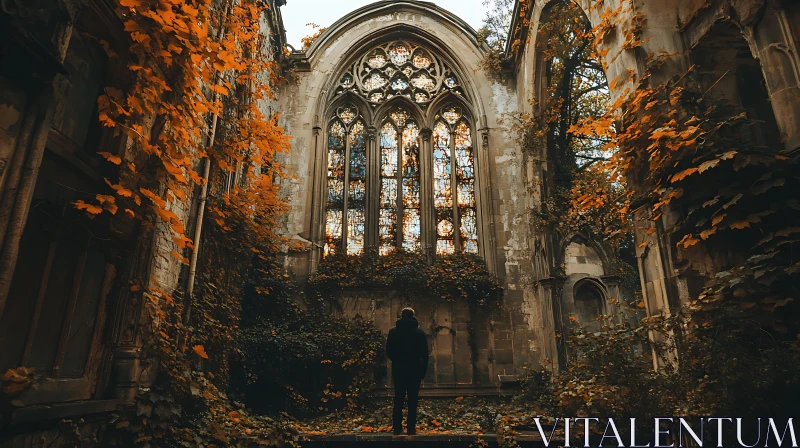 Decay and Reflection: Building Ruins AI Image